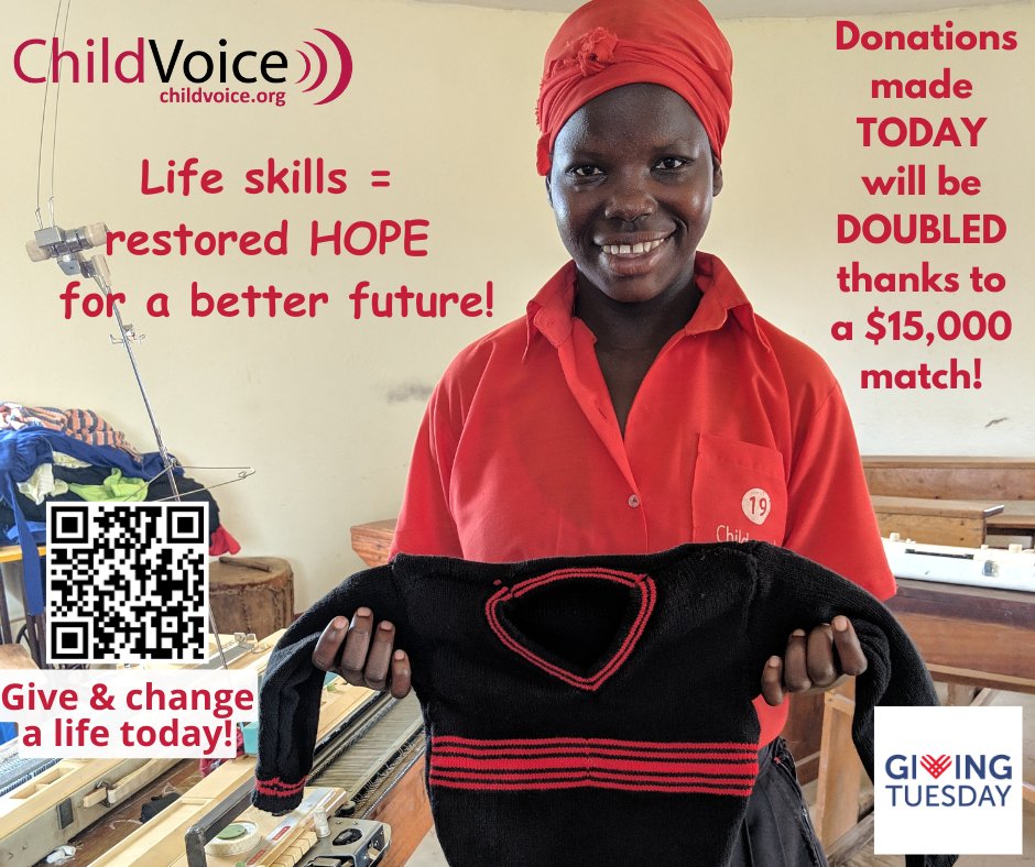 We are halfway through #GivingTuesday, and we just passed the $10,000 mark raised for ChildVoice!! That means we have only $5,000 left to raise! If you have already given, thank you!! If you have not given yet, you can help us over the top by giving at childvoice.org/givingtuesday.