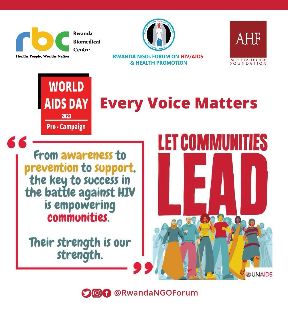 It’s time for communities to take the Lead #WAD23 #EveryVoiceMatters @NGO @WHORwanda @UNAIDSRwanda @unwomenrwanda @UNFPARwanda @unicefrw @EnabelinRwanda @USAIDRwanda @CDCRwanda @RwandaHealth @RBCRwanda @ahfrwanda @UNDP_Rwanda @WFP @RwandaCCM