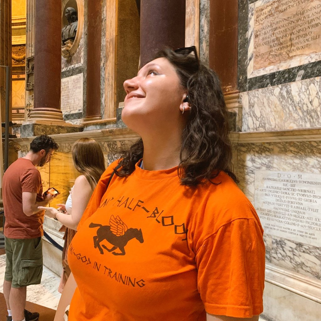 cabinsith's tweet photo. it doesn't get any more cabin 6 than this 🦉🐍🗡️📜

(1. yes i went to the pantheon in rome and forgot my yankees cap 2. that's sicily but i didn't have my yankees cap yet 3/4. yes that's my graduation and my pjo thesis)

#CabinDay #DeckedOutDemigods #Percember https://t.co/FHJMyn7K3Y