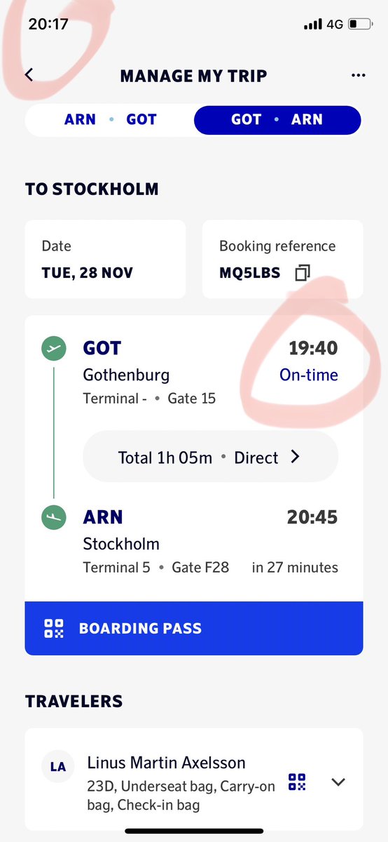 LMAxelsson's tweet photo. Nej, @SAS it is not on time. https://t.co/kAK5iwcUjj
