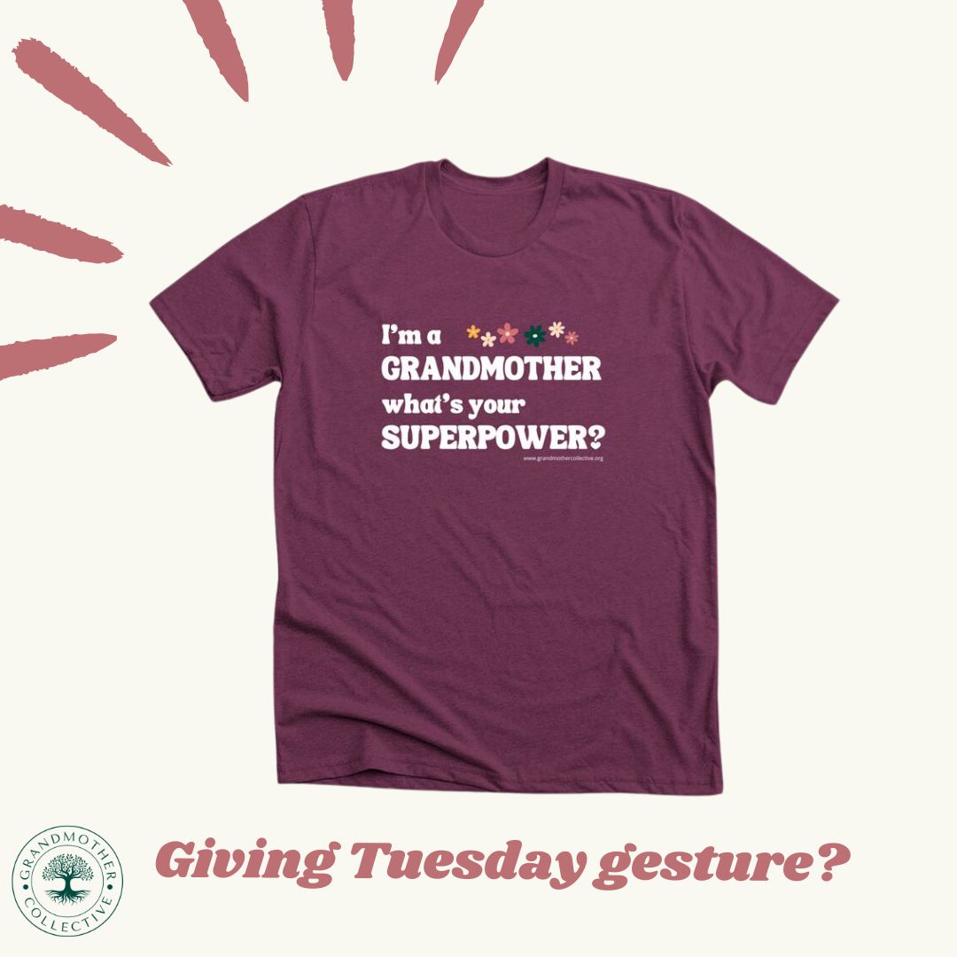 GranCollective's tweet photo. Celebrate #GivingTuesday with a gift that matters! Support community initiatives by shopping at the Grandmother Collective. Order your tee or sweatshirt by Dec 4th for Christmas delivery. Visit https://t.co/JRyfplEwrf . Use code GRANDMA23 for 10% off https://t.co/KELHU8yvy3