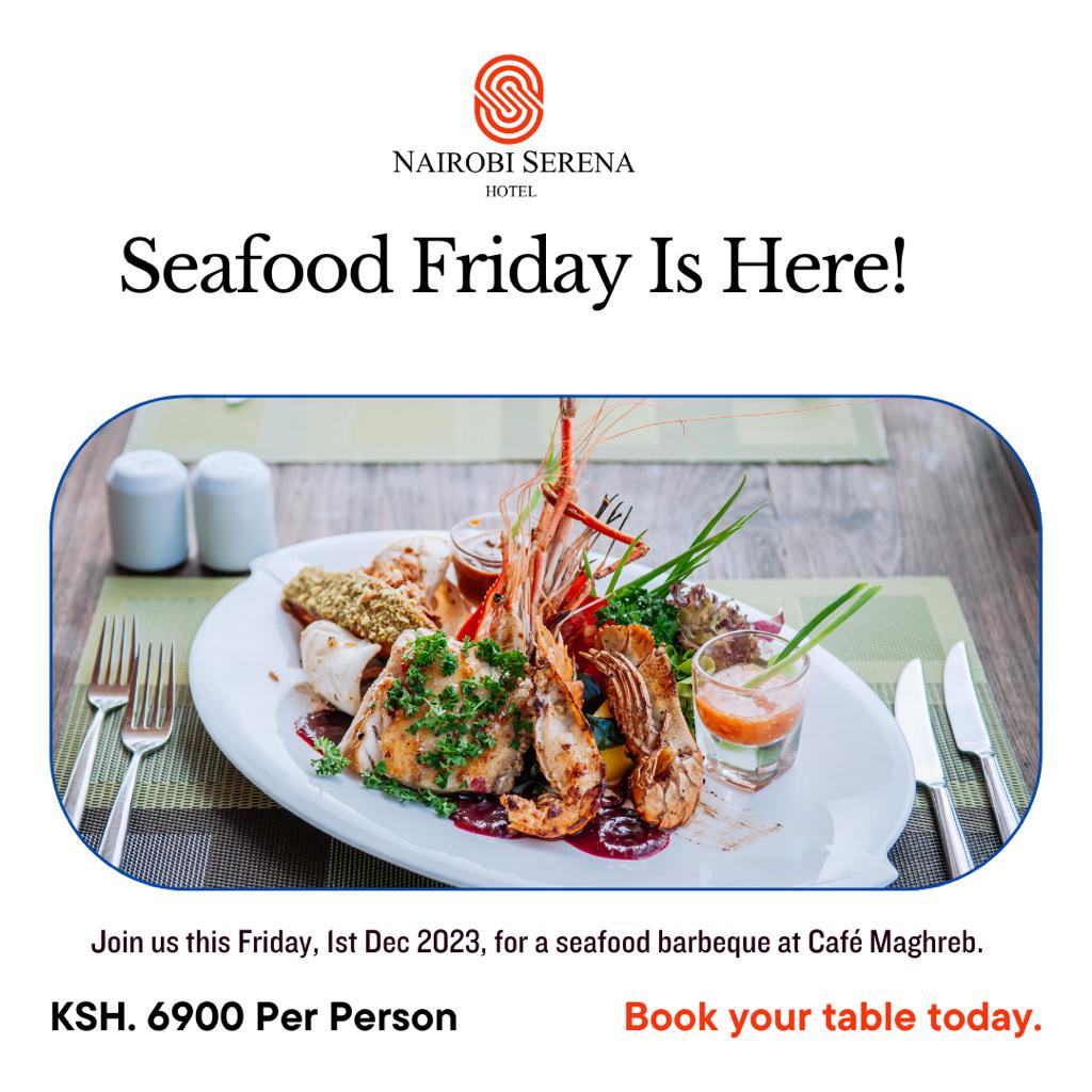 #seafood #seafoodnight🍤🦀🐟 #serenaexperience #SerenaHotels #fridaymood  #fridayexperience

📞: +254 732 124 000
📧: nairobi@serenahotels.com