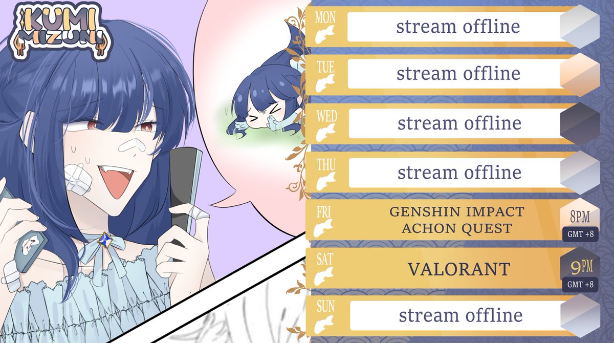 _1Koi_'s tweet photo. WEEKLY SCHED FROM UR LAZY FEESH https://t.co/FBeRyWEUSY