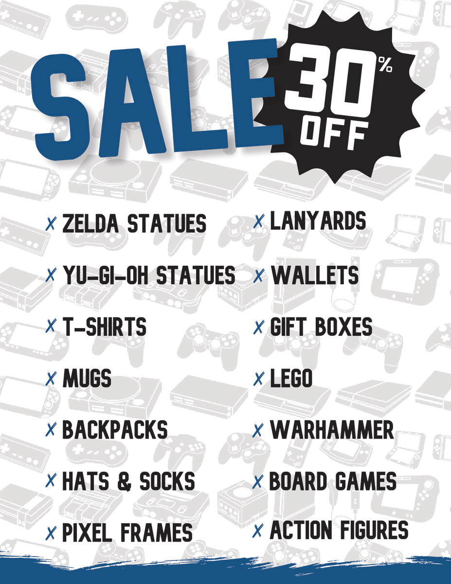 GameXChange_'s tweet photo. Our 30% off sale is STILL active! You DO NOT want to miss out on these amazing savings opportunities! Drop in and wrap up your gift shopping today! 🔥🔥 https://t.co/I85X8jGCfj