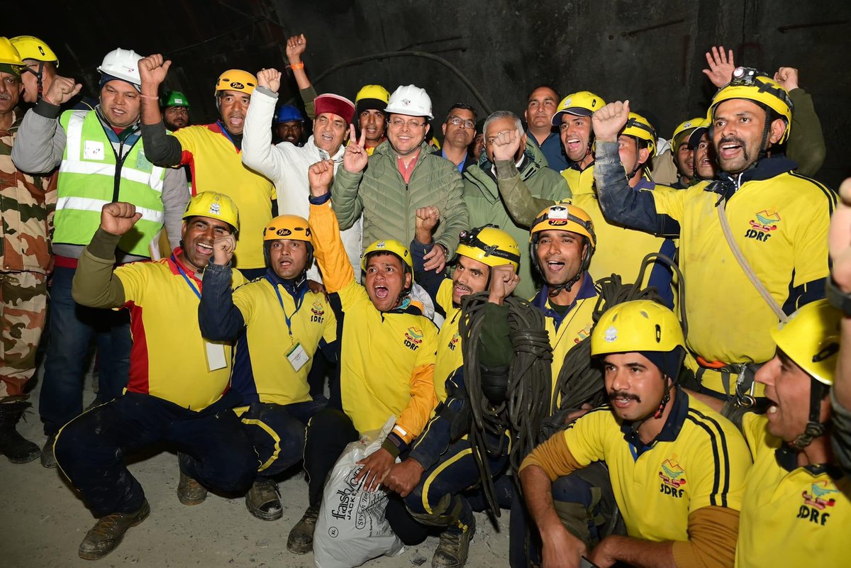 Uttarkashi 41 tunnel workers rescued a big achievement. 

PM @narendramodi ji spoke to the rescued workers over phone.

#UttarakhandRescue