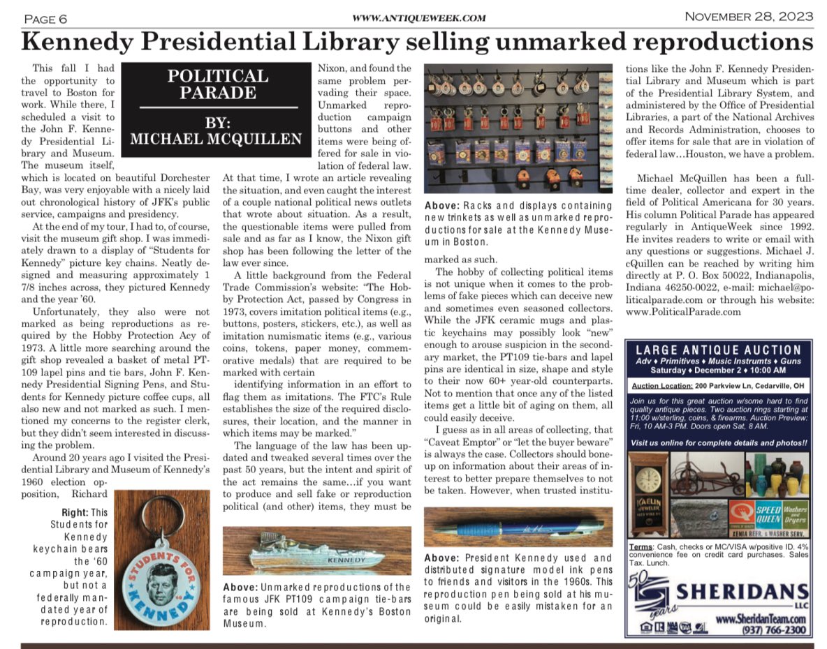 PoliticalParad4's tweet photo. The latest news in the world of Political Collecting @antiqueweek https://t.co/FvveGhjgFG