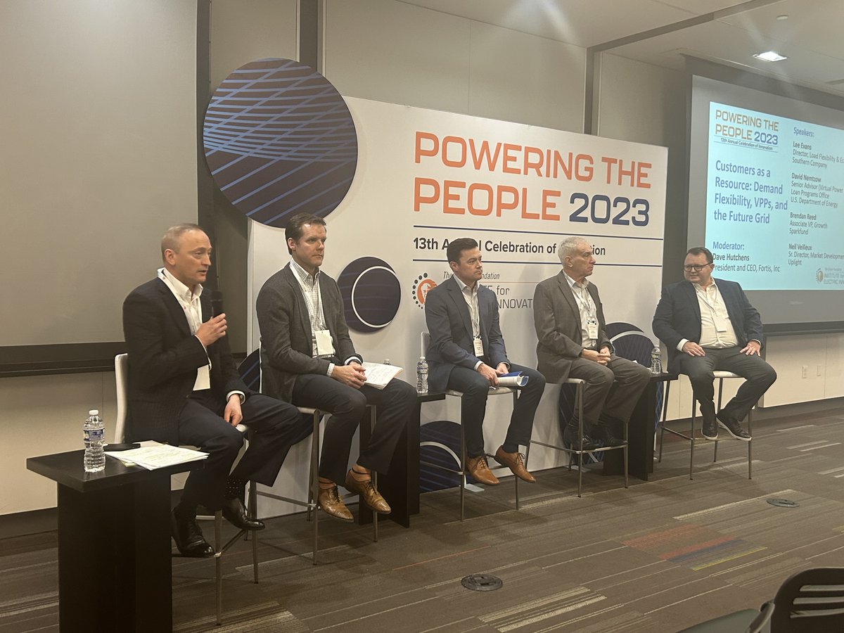 Elec_Innovation's tweet photo. Up next: @Fortis_NA President and CEO Dave Hutchens moderates a panel about demand flexibility, VPPs, and the future grid with @SouthernCompany’s Lee Evans, @ENERGY’s David Nemtzow, @sparkfunder’s Brendan Reed, and @Uplight’s Neil Veilleux. #ptp2023 https://t.co/eeUyVFz4lf