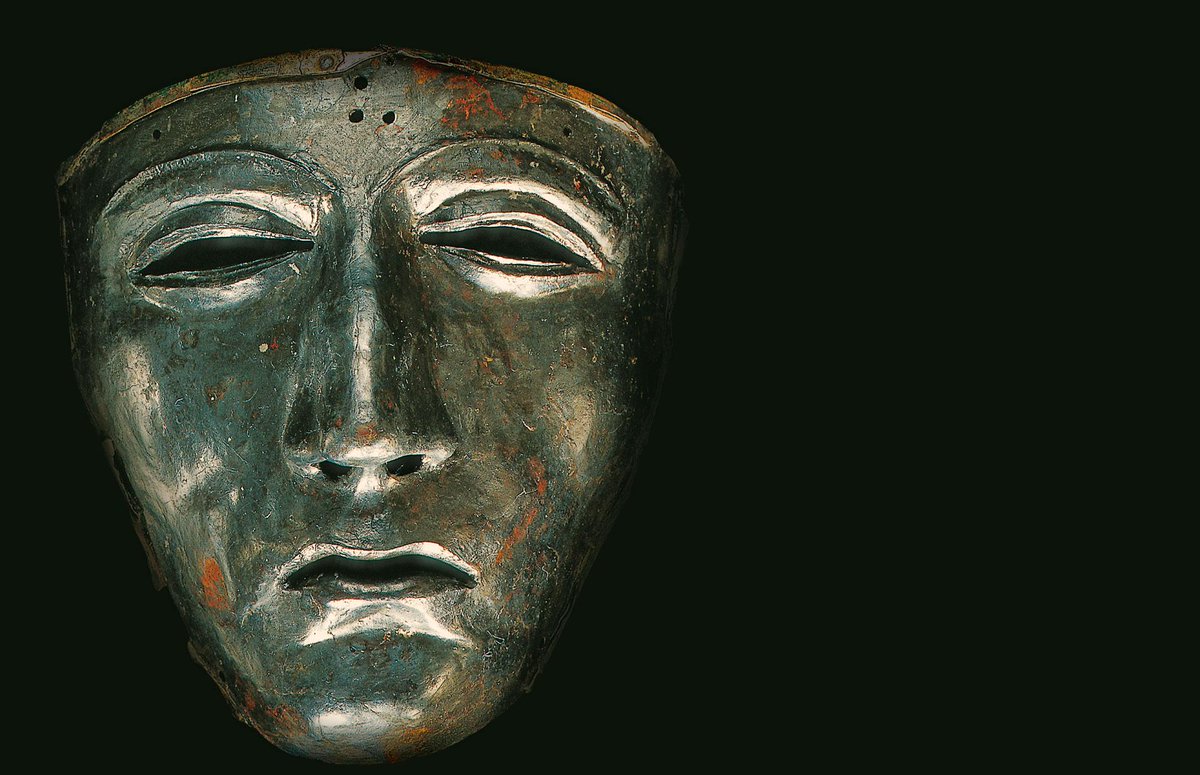 Roman cavalry mask, recovered from the site of the battle near Kalkriese, early 1st century AD. Photo via Museum und Park Kalkriese