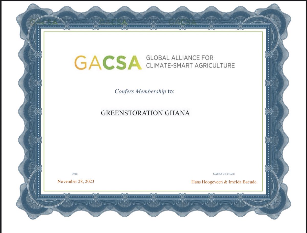 greenstoration's tweet photo. Delighted to share that we are now a proud member of GACSA - Global Alliance on Climate Smart Agriculture.
We are excited for the journey ahead as we join forces to promote sustainable agricultural practices 
#GACSA 
#ClimateActionNow https://t.co/qo9lMUKWkY