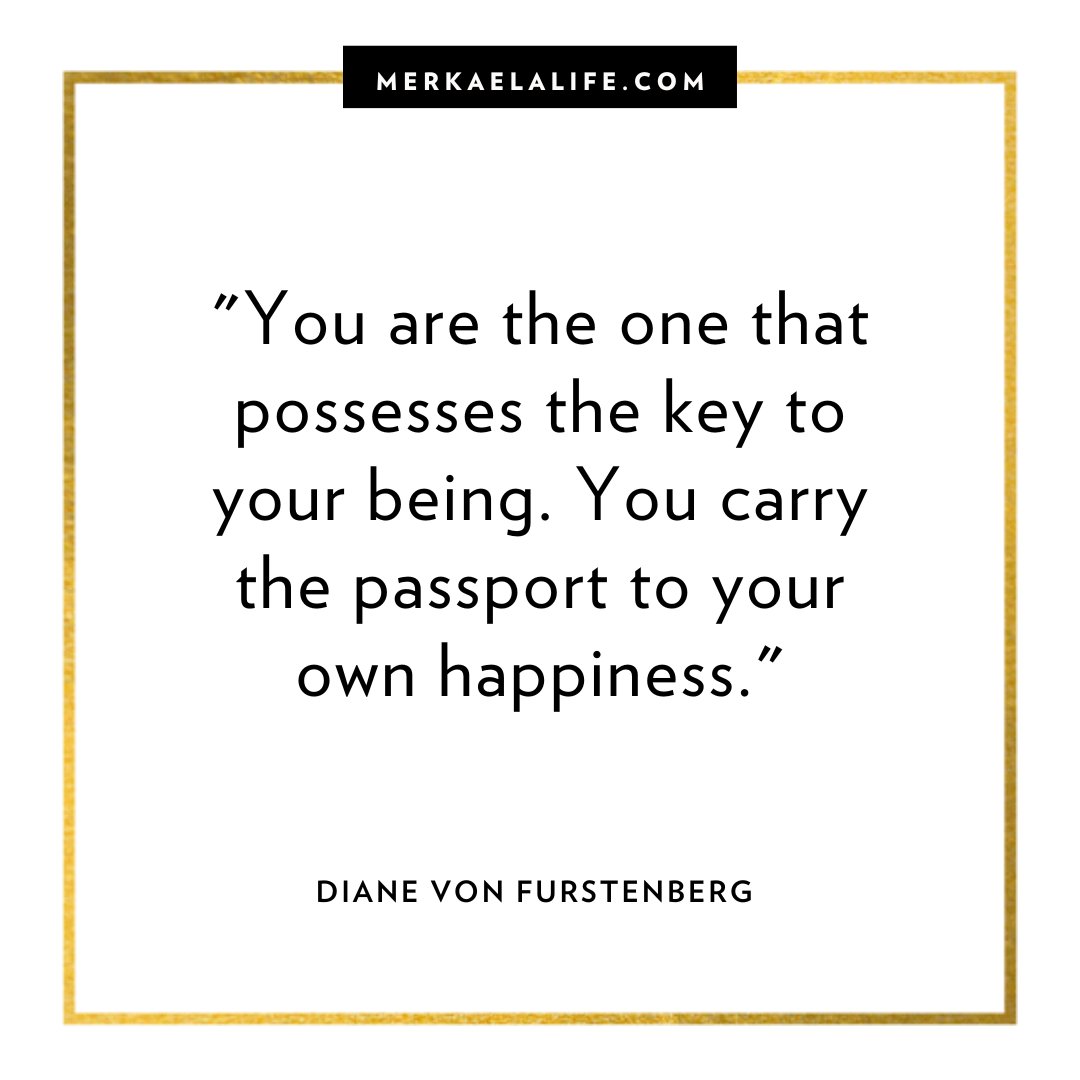 "You are the one that possesses the key to your being. You carry the passport to your own happiness" - Diane Von Furstenberg

#merkaelalife #quote #happiness #self #wellness #smallbusiness #motivation #foryou #mindset #fyp #inspiration #wisdom
