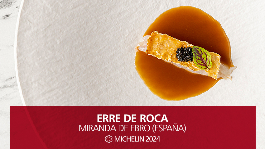 Nuevo 1 #EstrellasMichelin #GuiaMICHELIN2024: #ErredeRoca, Miranda de Ebro.
En la cocina del chef Alberto Molinero la técnica, no exenta de estética, se pone siempre al servicio del sabor. ¡Sus menús ensalzan los productos de temporada!

#MICHELINSTAR24 #GuiaMICHELINESP