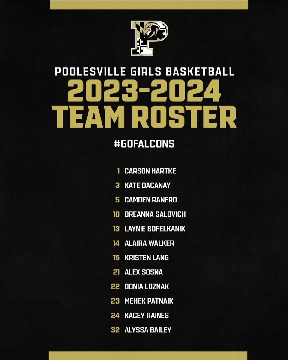 PoolesvilleG's tweet image. Introducing your 23-24 Varsity Girls basketball team!! #GoFalcons @PHSFalcons18 @PHSathletics