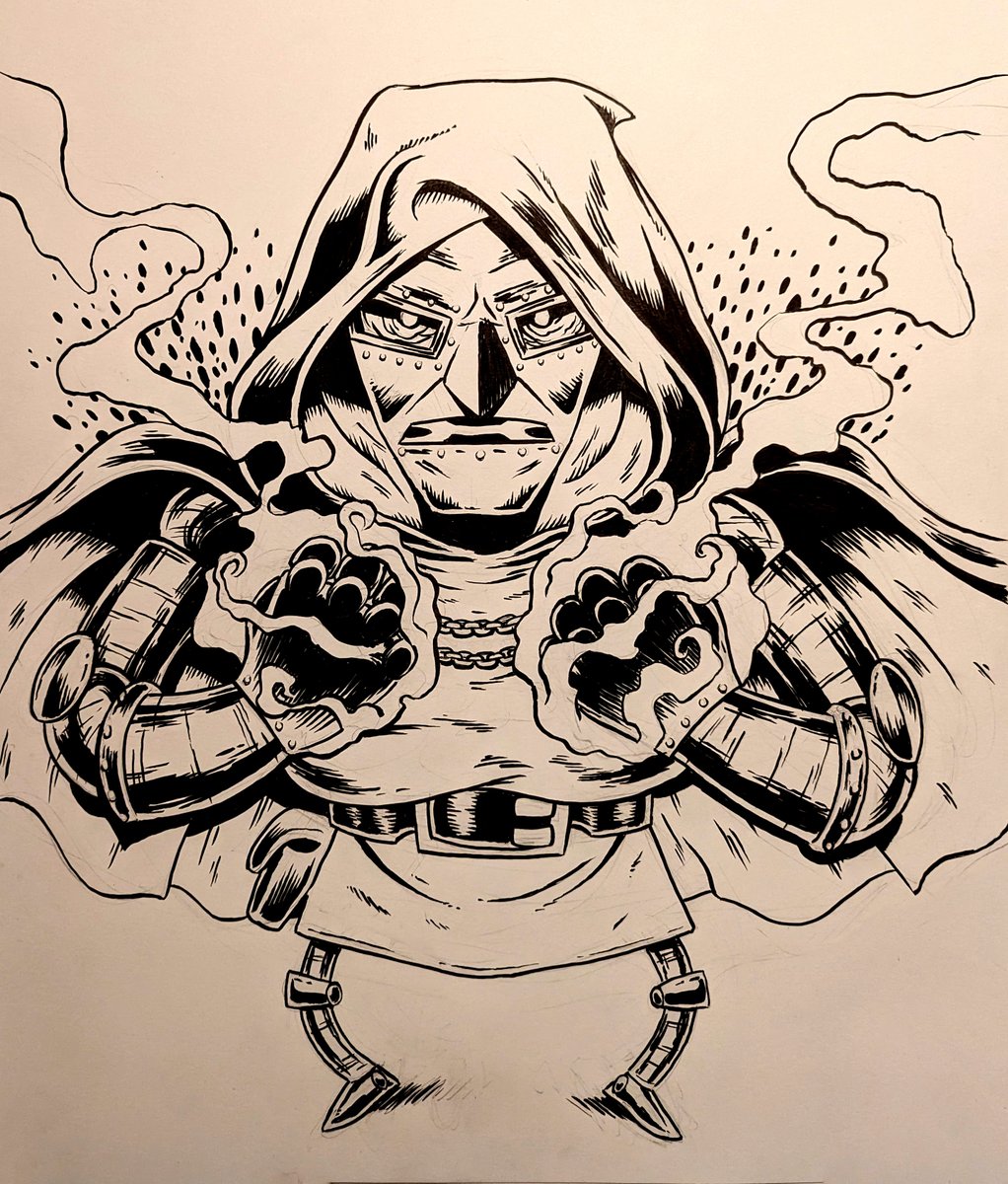 Dr. Doom! #drdoom #penandink #marvel #marvelcomics #comicbooks #fantasticfour #drawing #artwork #kidlit #kidlitart