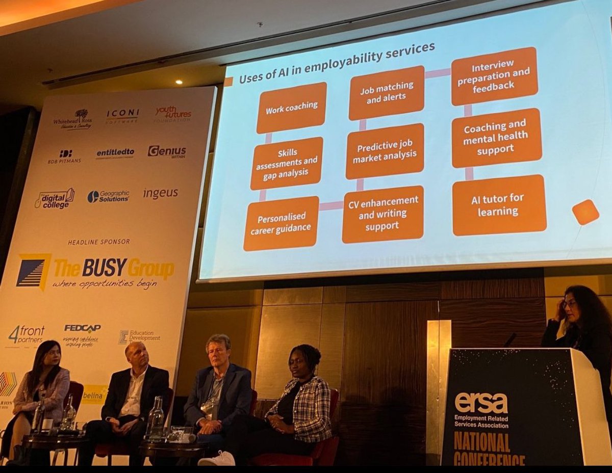 Glad to join the panel discussion on ‘AI as an enabler’ at the Employment Related Services Association (ERSA) National Conference today. 

<a href="/PeopleCentredAI/">Surrey Institute for People-Centred AI</a> 
<a href="/SHTMatSurrey/">SHTMatSurrey</a>