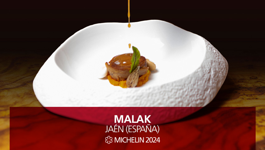 GuiaMichelin_ES's tweet photo. Nuevo 1 #EstrellasMichelin #GuiaMICHELIN2024: #Malak, Jaén.
El chef Javier Jurado nos invita a descubrir una cocina que, a través de sus menús, pone el acento en los sabores serranos. ¡Siente la Sierra del Segura en el paladar!

#MICHELINSTAR24 #GUIAMICHELINESP https://t.co/c8xRzjb0VO