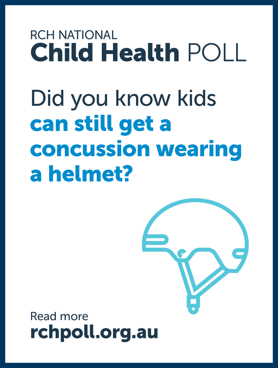 Helmets are great for protecting against brain injuries, but they are not effective against all types of head impacts. Children can still get a concussion even when wearing a helmet. Find out more on our latest #RCHPoll at bit.ly/47pGx2h