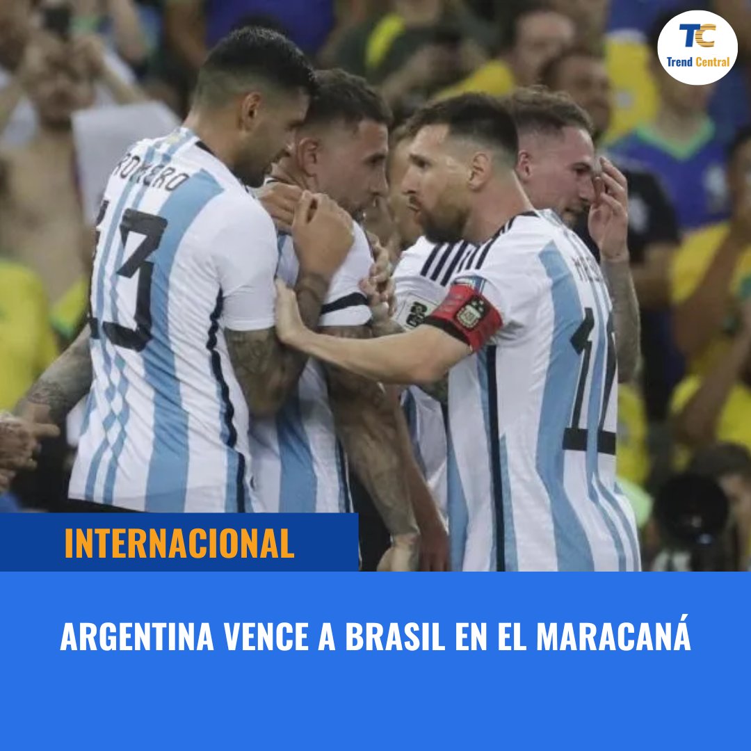 trendcentralpe's tweet photo. Argentina derrotó a Brasil por 0 a 1, respecto a la sexta fecha de las Eliminatorias Mundialistas 2026, en condición de visita, significando la primera derrota de la Canarinha como local en una Clasificatoria.
Conoce más en nuestro sitio web:
https://t.co/UKAjHcnzfK https://t.co/aG2dUy7EPi