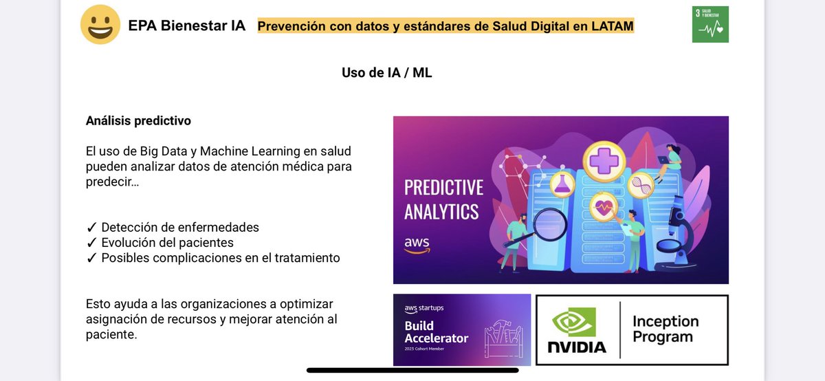 EPABienestar's tweet photo. #Startup HealthTech Data-Driven Prediction Analytics AI / ML

Problem:

NonCommunicable Disease #NCDs
Hypertension #HTN

@awscloud @nvidia 
@AWSstartups @NVIDIAAI https://t.co/h1hrytGEV2