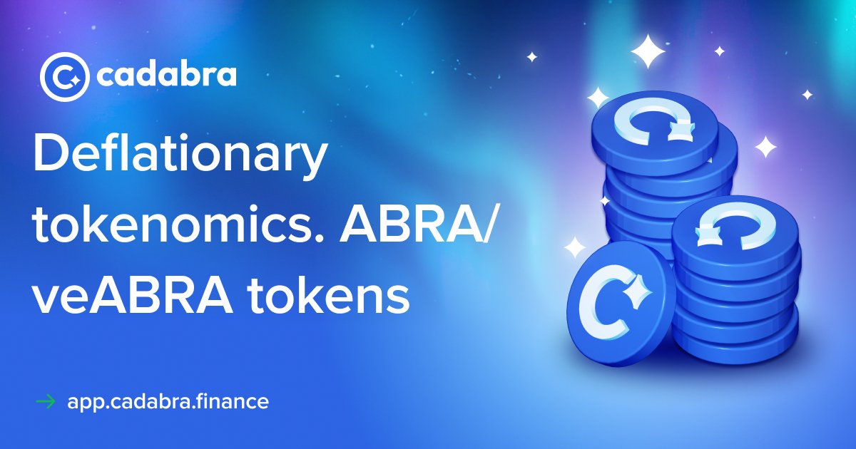 🧠 $ABRA and $veABRA tokens. Tokenomics in Cadabra and the mechanism of its deflationary model.

We continue the series of educational articles about the Cadabra Finance platform.

Tokenomics in Cadabra is a fundamental component.

medium.com/@cadabra.finan…