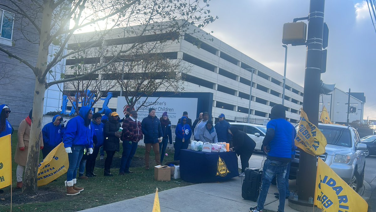Thank you to all of our elected officials who came out today in the freezing cold to stand with the workers of 1199C NUHHCE at St Christopher’s Hospital to tell Tower Health to stop their disgusting union busting!!!