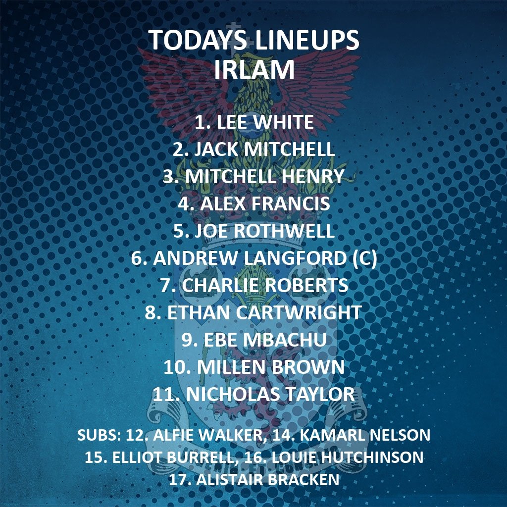 IrlamFC's tweet photo. Nearly kick off in our game against @WTFC1946 this evening. 
Our team is in !!!!! https://t.co/O9rbIXC0bH