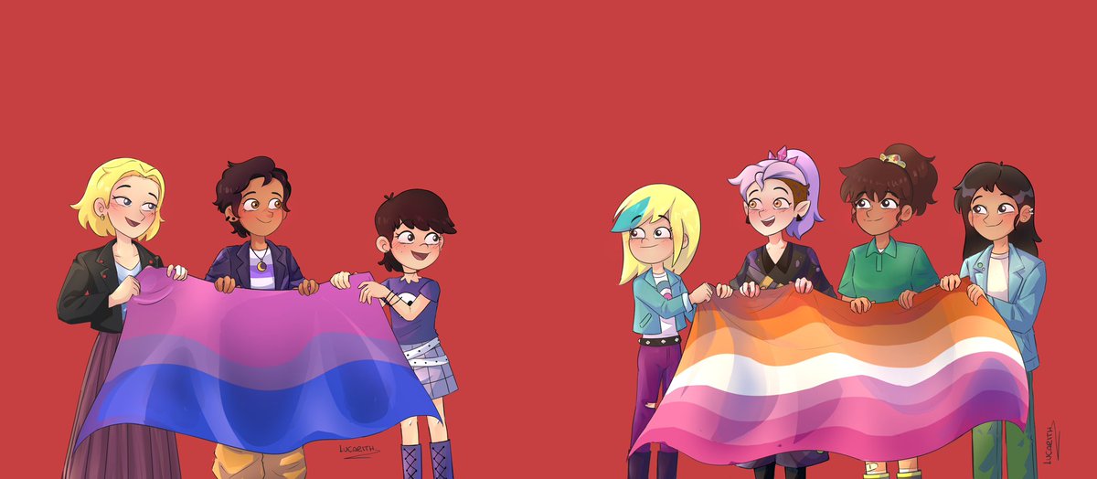 lupercio_alonso's tweet photo. Thank you again @Lucarith_arts for another beautiful commission that she made for me days ago. You’re the best as always😊

My favorite ships holding their flag and I love how it looks

#Sashannarcy #Samuna #Lumity #TheLoudHouse #Amphibia #TheOwlHouse https://t.co/Occp19rHRk