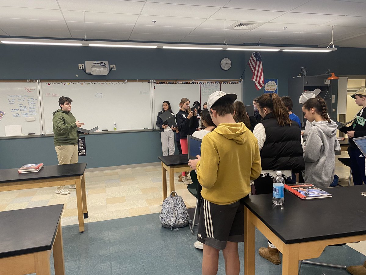 MrsCoyneAP's tweet photo. Students in Mr. Stott’s class today working on identifying and analyzing bias in science media. Great discussions and great skill building! @Duxbury_MS @CoachHenry2 https://t.co/R36jNLPNCB