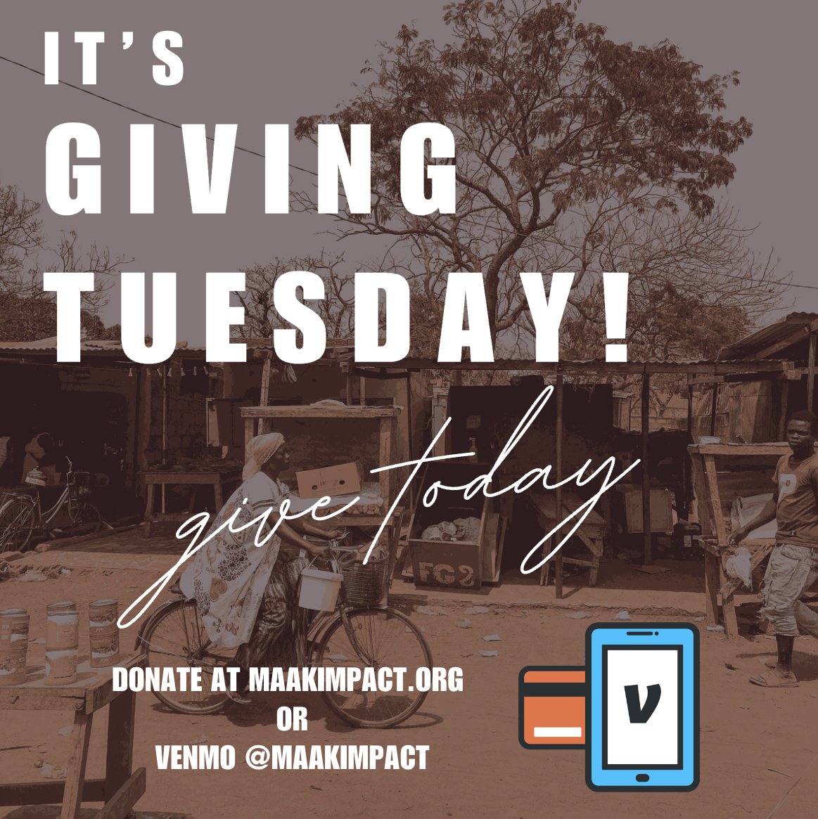 maakimpact's tweet photo. Give today to fund a refugee entrepreneur tomorrow. Donate at https://t.co/RKWhYrFfVP or Venmo --> maakimpact #givingtuesday #frekakuma https://t.co/FVhcjfTww4