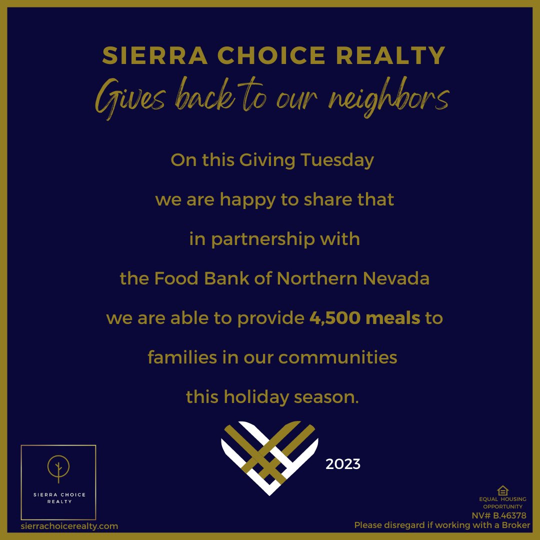 SierraChoice_RE's tweet photo. Giving back to our community is something we take very seriously, and the more we get to help, the happier we are! ✨
#sierrachoicerealty #givingtuesday #northernnevada https://t.co/UOk5uMX9Ub