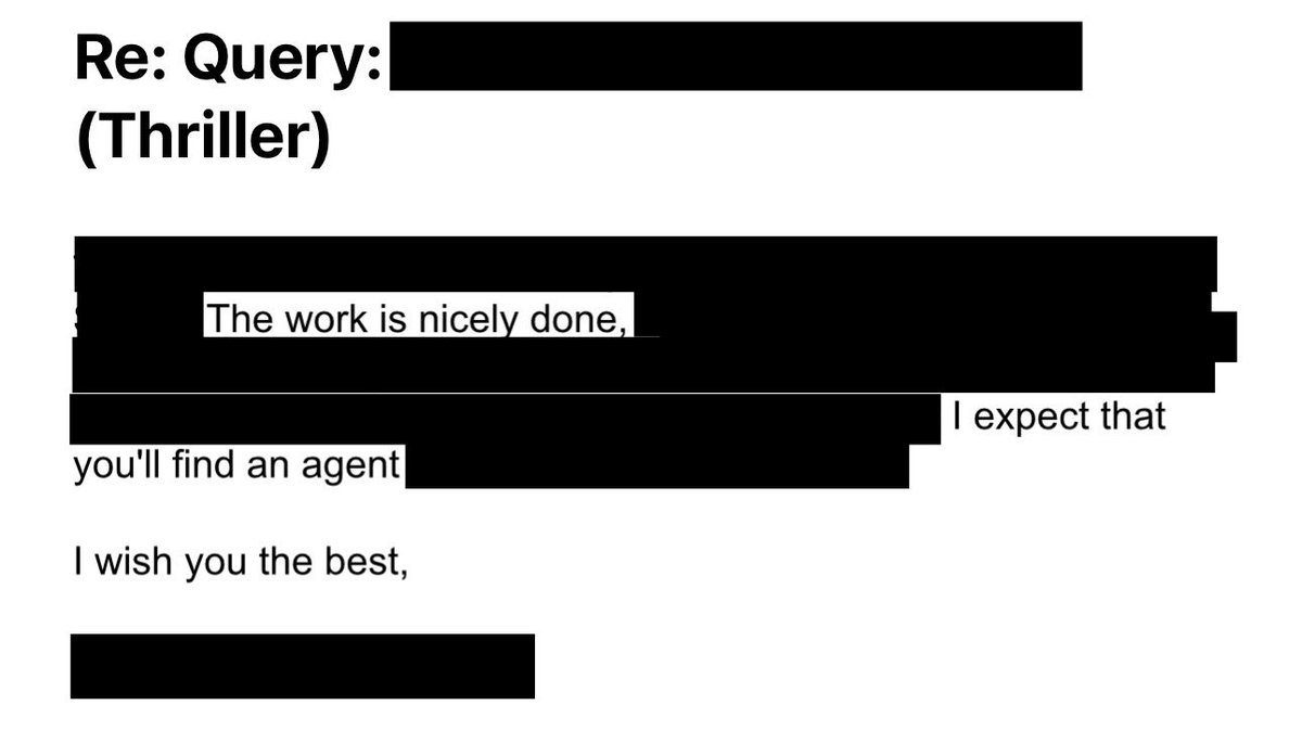 IAmNikkiSavoy's tweet photo. Another soul-crushing rejection on a full… #amquerying #queryblackout
#RejectionBlackout #QueryRejection https://t.co/Sp8XpQajTq