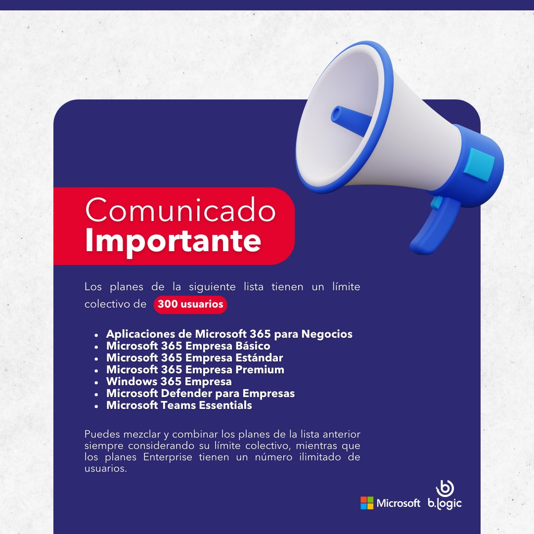 BlogicIt_it's tweet image. ¿Tienes más de 300 licencias Microsoft 365 Business? Esta información es para ti. 👇🏼👇🏼

El comunicado oficial lo puedes consultar aquí: acortar.link/vDDAfz