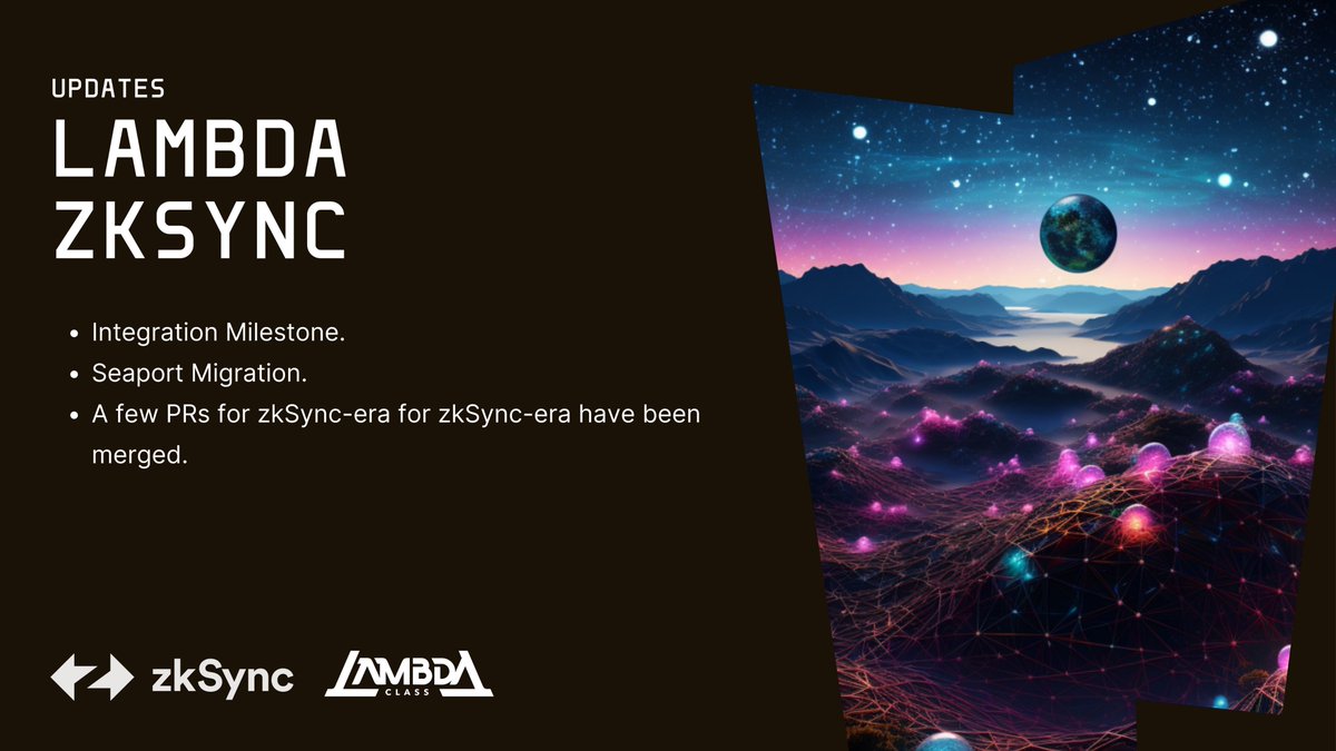 LambdazkSync's tweet photo. (1/5) This week, our team embarked on an exciting new endeavor within zkStack: the creation of a custom token tailored for your specific blockchain needs!

🧵/👇

✅ Integration Milestone.
✅ Seaport Migration.
✅ A few PRs for zkSync-era for zkSync-era have been merged. https://t.co/lI9ps660ki
