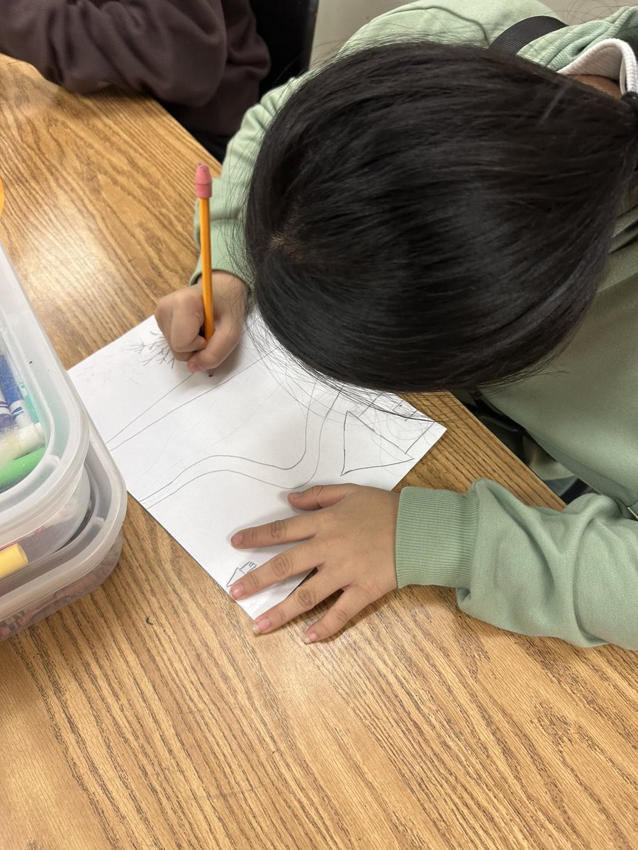 Mrsyoungcreates's tweet photo. 4/5 grade started a unit on perspective today. We are creating landscapes inspired by Folk Artist #GrandmaMoses. #elementsofdesign #art #drawing @GutermuthES https://t.co/45gzgMwTyv