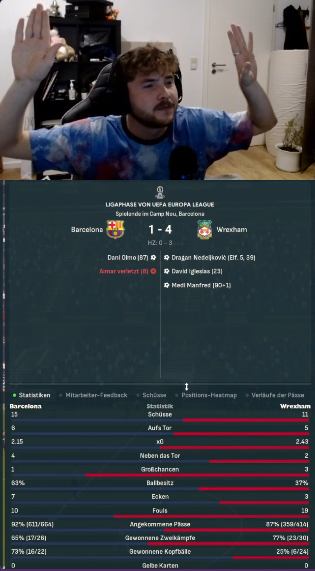 TherealRatex's tweet photo. Triggerwarnung: 11 junge Waliser vergehen sich an unschuldigen Katalanen 

Jetzt live via https://t.co/RaI7hce5BX 🔴
#FM24 #TwitchStreamers #wrexhamafc https://t.co/wBzyhO0MQH