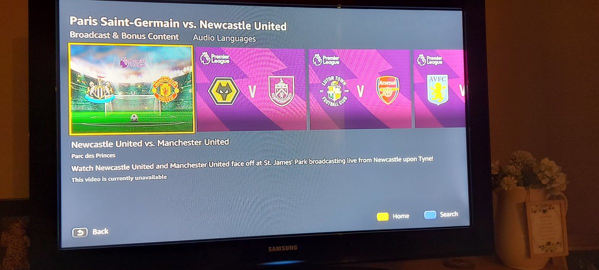 IamArmstrong's tweet photo. @primevideosport Why when I pay for discovery+ Premium is this showing on my TV??
This is supposed to be showing PSG v NUFC
Very frustrating!!!!! https://t.co/s8u6mNoezk
