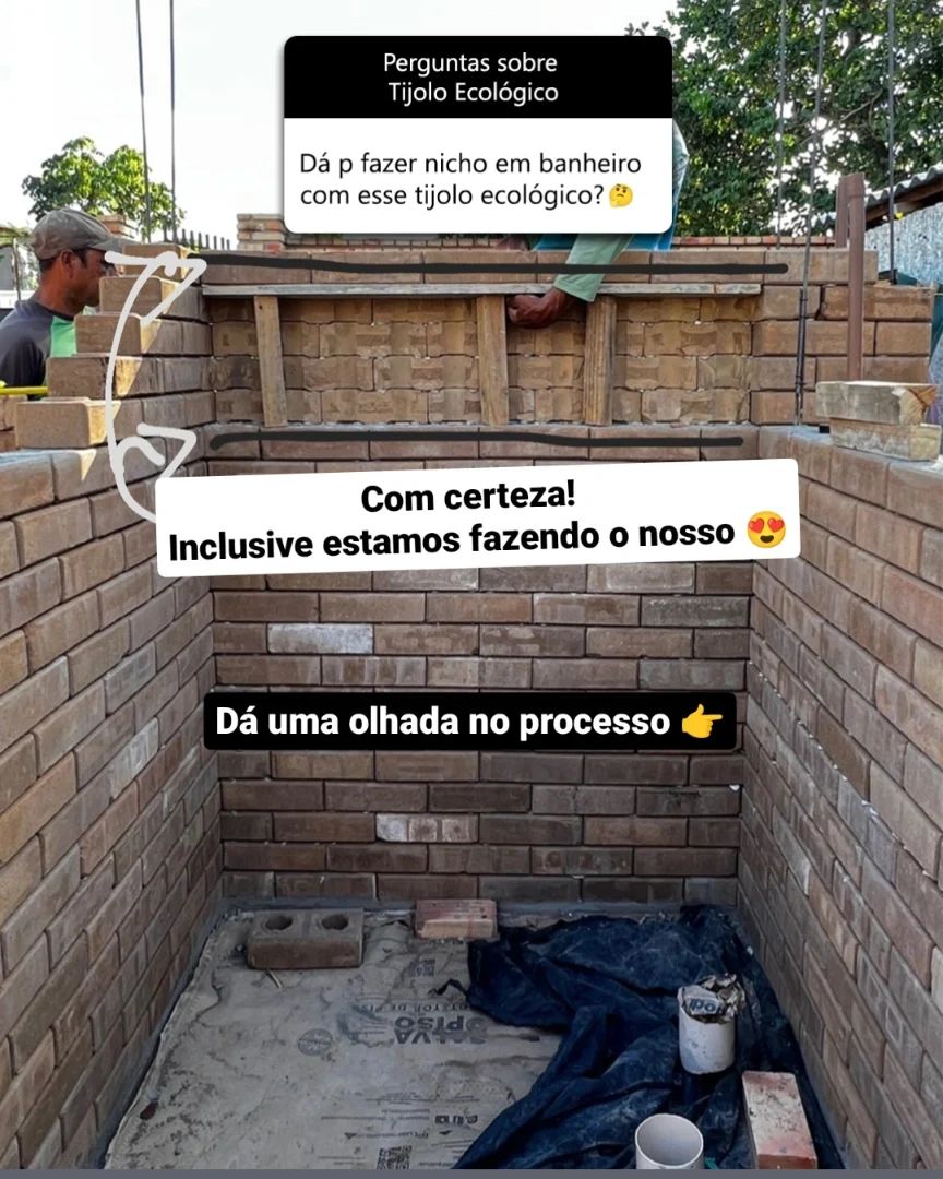 amandaalves___'s tweet photo. Tijolo ecológico tem muita praticidade e eu posso provar. Olha só o nicho que estamos fazendo no nosso banheiro! https://t.co/zXlwzKWu5i