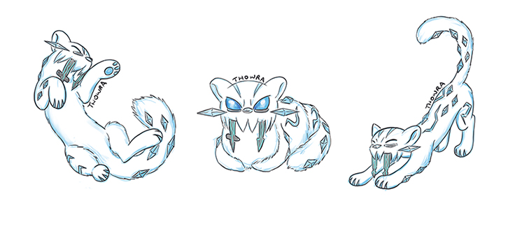 Some sketches of Chien Pao...if it were a cat :3