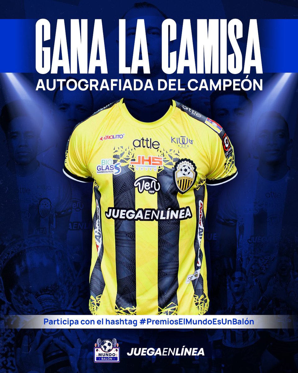 elmundounbalon's tweet photo. ¡Gana una camiseta del 𝗗𝗘𝗣𝗢𝗥𝗧𝗜𝗩𝗢 𝗧𝗔́𝗖𝗛𝗜𝗥𝗔 autografiada por los campeones! 💛🖤

PARA PARTICIPAR:

1️⃣ Da like y RT
2️⃣ Sigue a @elmundounbalon y @JuegaEnLinea
3️⃣ Comenta el hashtag #PremiosElMundoEsUnBalon

Esta noche también premiaremos a los fanáticos. ¡Únete! 😍 https://t.co/GX2nWL5q6s