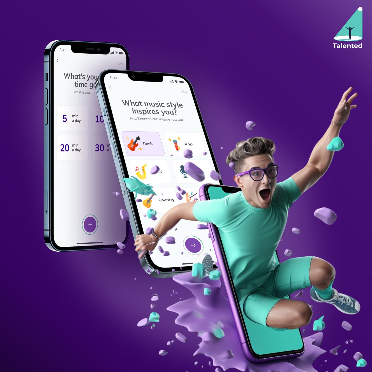 🌟 Dive into music effortlessly with Talented! 📷 New to the app? Our easy onboarding lets you start with a click. Set up, choose interests, and begin your first lesson seamlessly. No fuss, just a smooth start to your musical adventure! 📷📷  #MusicLearningMadeSimple