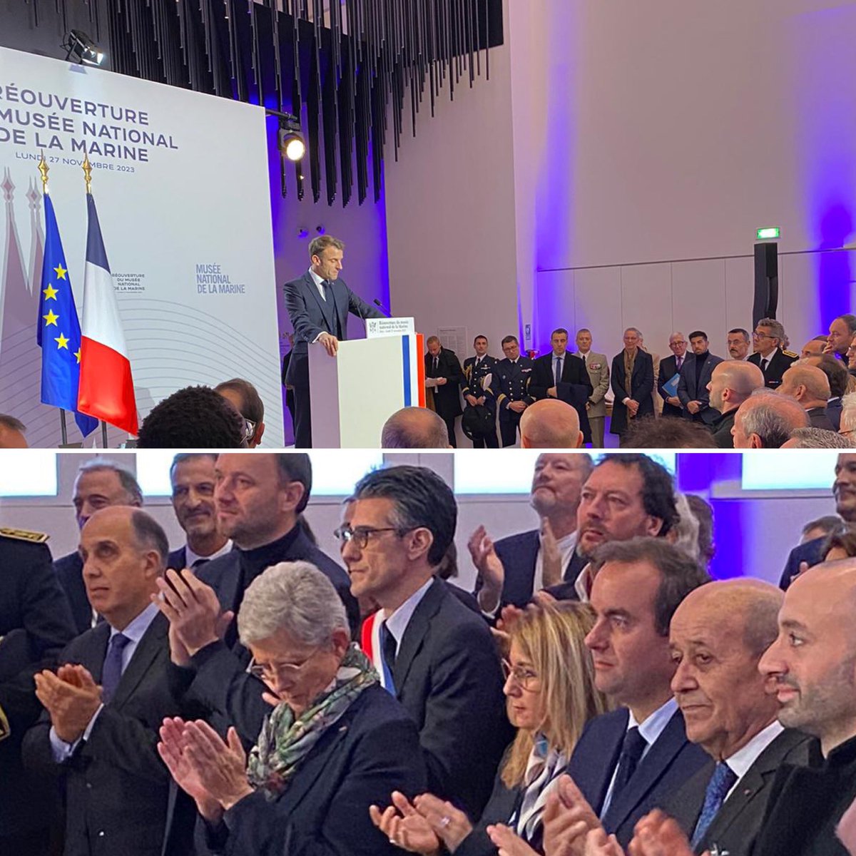 JY_LeDrian's tweet photo. Fier de découvrir le nouveau Musée de la Marine! J’avais souhaité sa refondation en 2016 pour en faire 1 outil d’affirmation de la souveraineté maritime du pays. Il est inauguré à un moment où les enjeux maritimes se sont mondialisés et où la 🇫🇷 retrouve une ambition pr les mers. https://t.co/D1VL6157Pk