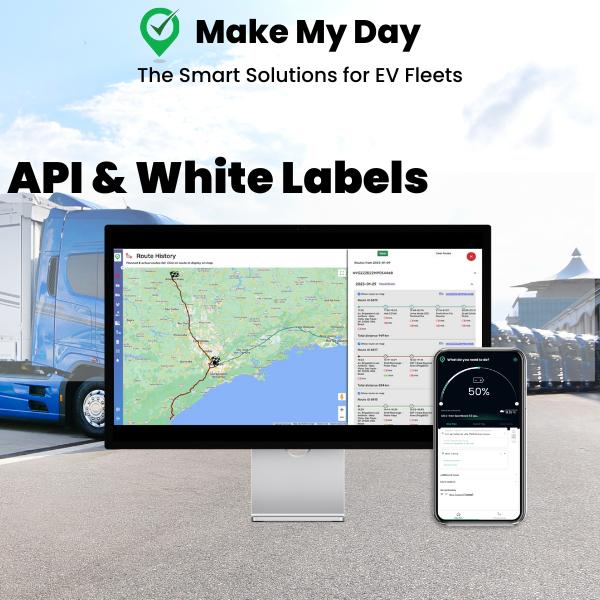 Make_My_Day_App's tweet photo. Elevate Your #Fleet with @Make_My_Day_App's API! Our online #API is a game-changer for #fleets seeking to revolutionize their #EVoperations! Efficient Charging Operations and #ChargingOptimization, #RouteOptimization and #MapNavigation, #VehicleData and #BatteryStatus. https://t.co/Qv3ajmETyT
