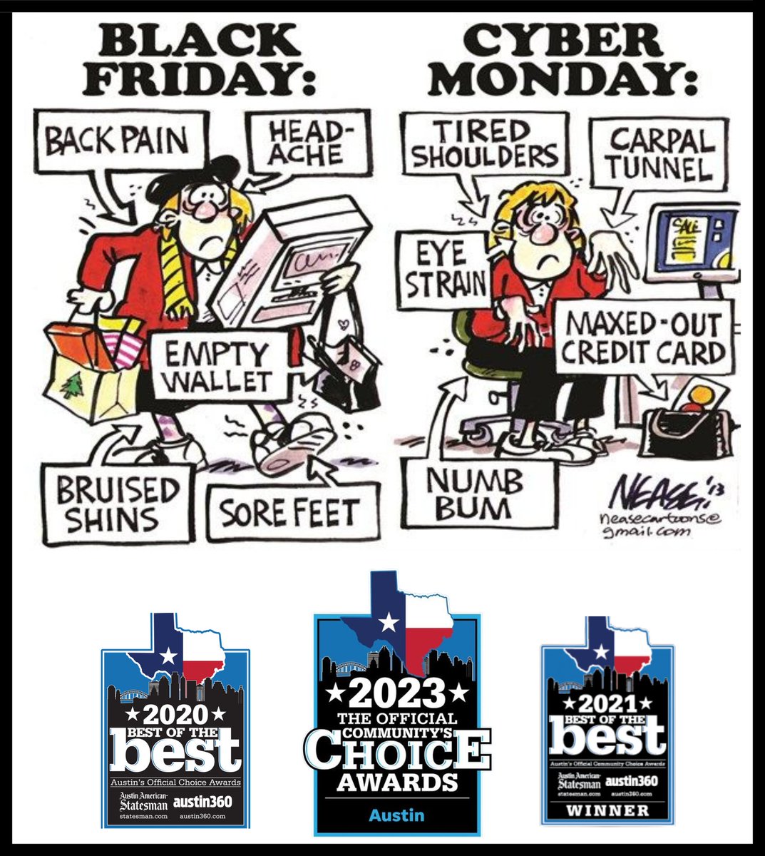 BatriceLawFirm's tweet photo. Holiday shopping is hard!  Picking the right attorney isn't.  Batrice Law Firm is available 24/7/365!

#batricelawfirm #personalinjury #criminaldefense #lawyer https://t.co/skanOqMDNL