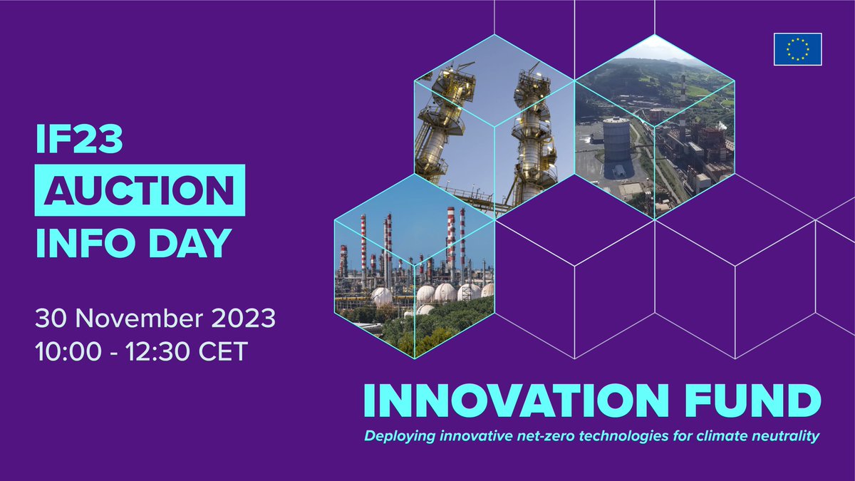 On 30 November, the European Climate, Infrastructure and Environment Executive Agency (@cinea_eu) and the @EU_Commission 's DG #Climate Action are organising an #infoday for the #InnovationFund2023 Auction (#IF23 Auction). Register here 👇 luxinnovation.lu/event/innovati…