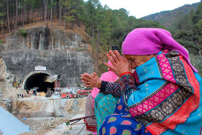 Godhamravi's tweet photo. "The miraculous #rescue of 41 laborers from #Silkyara tunnel in India. a testament to cutting-edge tech, unity, and empathy. This reflects the heart of a progressive and #inclusive #India, ensuring no one is left behind. 🇮🇳 #India #InclusiveProgress #UttarakhandTunnelRescue https://t.co/FrU1LcRVBP