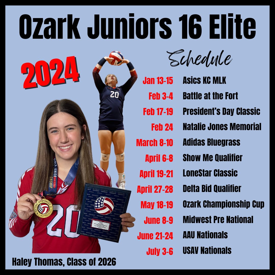 New Year. New Team. New Goals.

Excited to see where this season takes us! 🔥

#classof2026 #volleyballrecruit #collegevolleyball #clubvolleyball #setter #ozarkjuniors