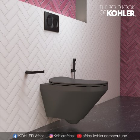 Soothing colours, splendid décor, and exquisite designs make #KohlerBoldLook so pleasing to the eyes.  
Striking a perfect balance of light and dark ambience is the overall setup of this space. The dark-coloured floor with subtle satvario designs create the right contrast with