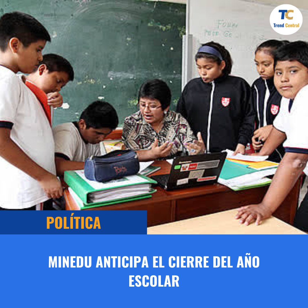 trendcentralpe's tweet photo. El Ministerio de Educación (Minedu) autorizó a las Direcciones Regionales de Educación (DRE) a adelantar el cierre del año escolar 2023, esto debido a condiciones climáticas asociadas al Fenómeno El Niño.

Conoce más en nuestro sitio web: https://t.co/jtdw9CpI0X https://t.co/VmKf7vwe2B
