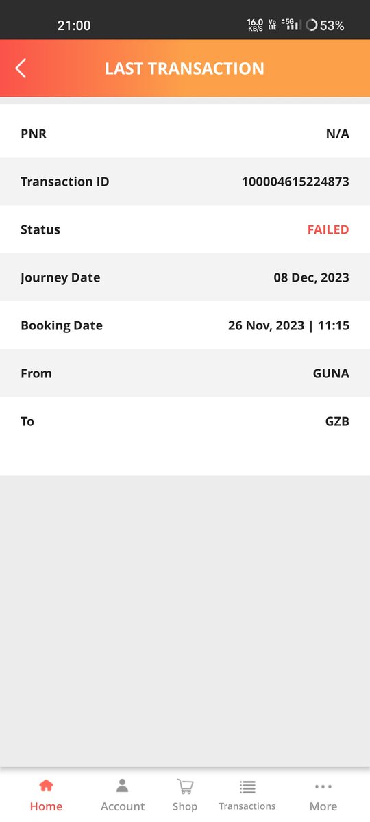kickmunda's tweet photo. @IRCTCofficial
Dear Irctc,
On 26 th Nov 2023 I tried to book my ticket, the ticket didn't get booked but my money got debited, kindly help me to get my money back in my bank account as soon as possible.

Please find the attached screenshot for reference. https://t.co/xcoMEMDqbz