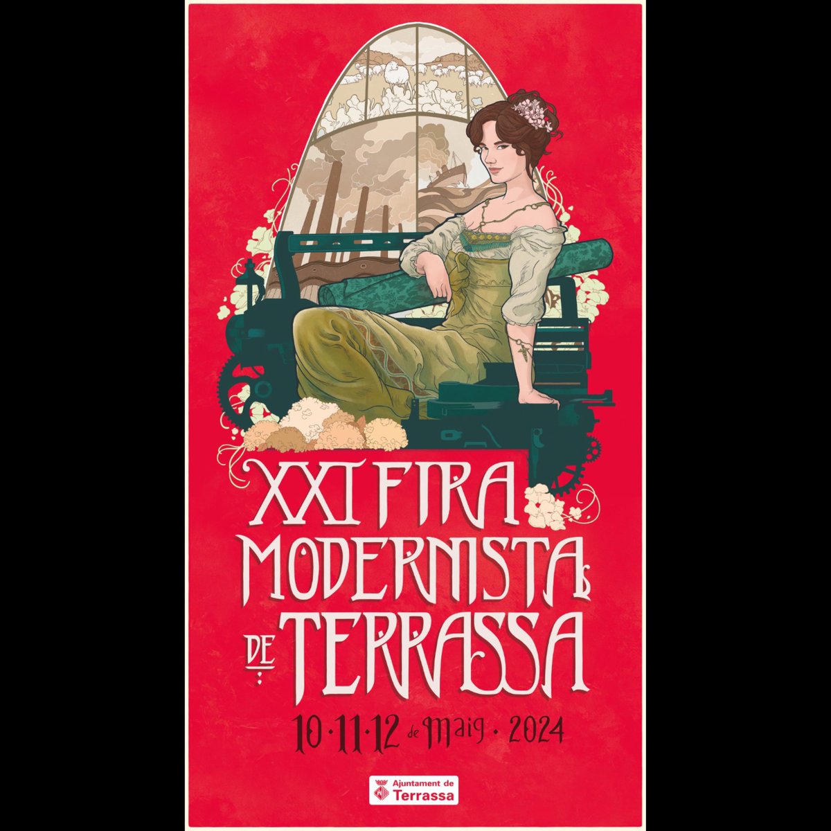 Avui hem assistit a la presentació del cartell de la #FiraModernistaTrs 2024 😍 El tema serà la indústria textil! 🙌 Aneu pensant com us vestireu! 🎩👒