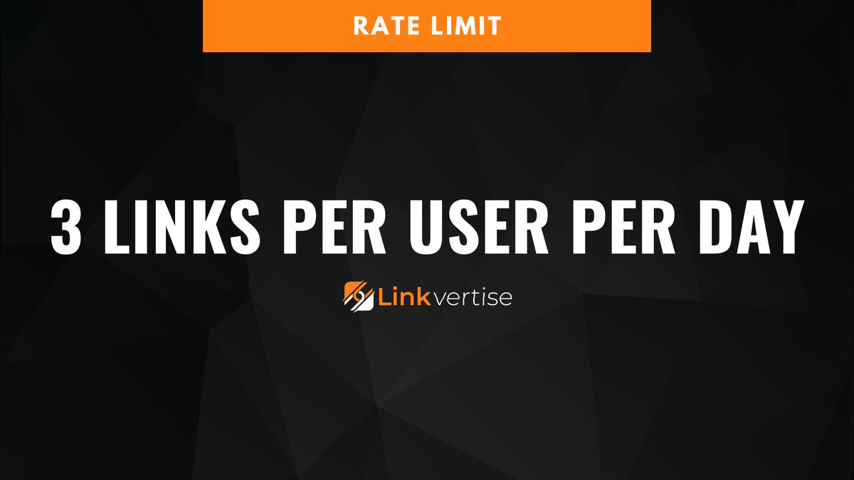 🚨 Rate Limit Update 🚨 Starting now, a general rate limit of 3 links per user per day for free access. BUT: Future enhancements will boost your RPM and reduce fraud. 🙌 Thank you for your understanding! #RateLimit #Improvements